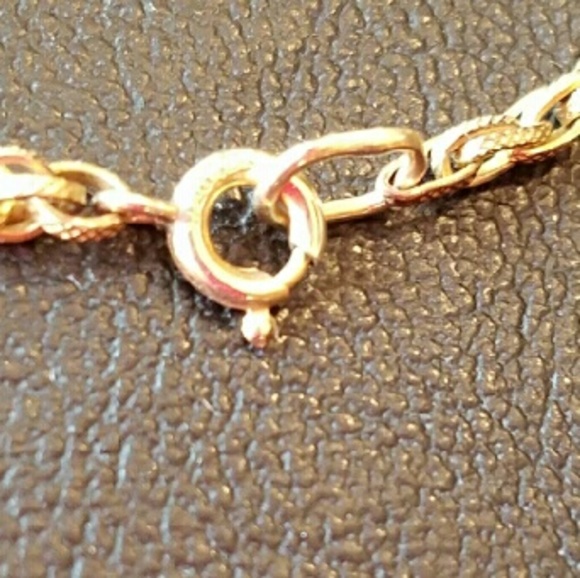 Les Bernard Blue & Antique Gold  Cloisonne Pendant with 12K Gold Chain Necklace - Picture 7 of 9