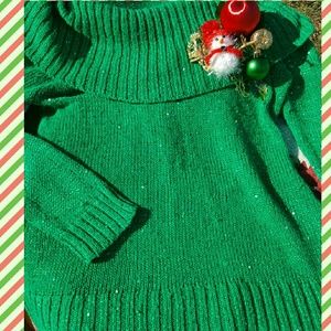 Pretty Ugly Christmas Sweater Green Snowman
