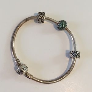 PANDORA BRACELET WITH CHARMS