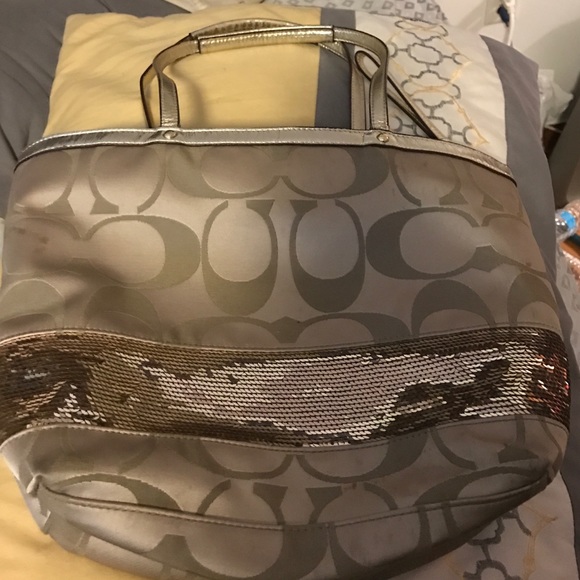 Gold Coach purse with sequins