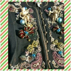 Ugly Christmas Sweater Cardigan Angeles