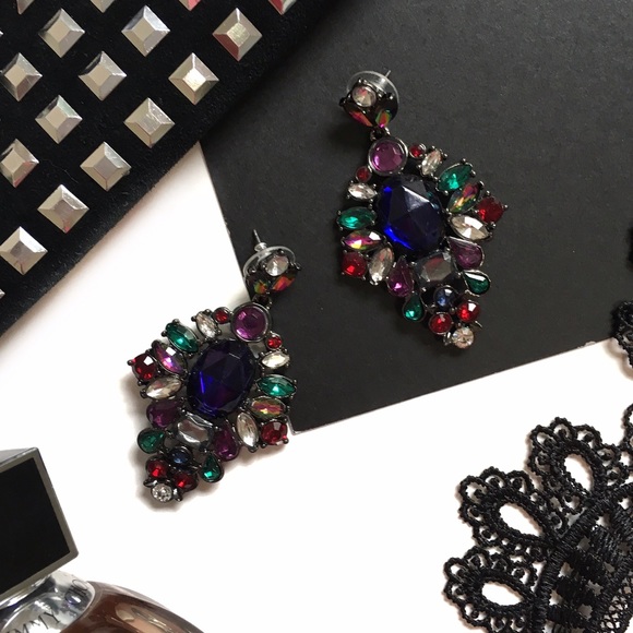 Express Jewelry - Bejeweled Faux Stone Statement Earrings