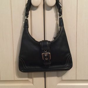 Black leather coach bag