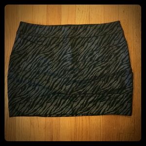 Express Metallic Zebra Miniskirt
