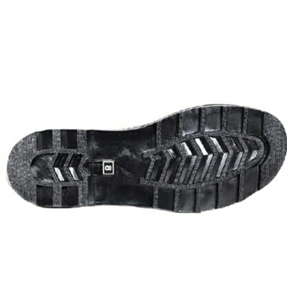 B&W Fur Cuff Laced Rubber Rainboots 14" RB1803 - Picture 4 of 4