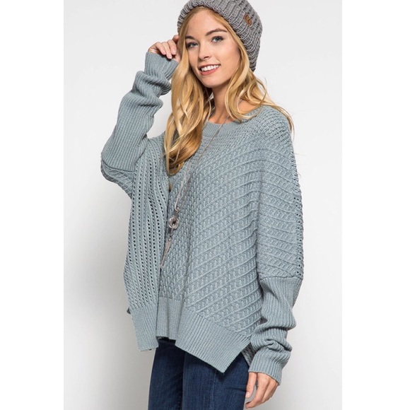 🆕EMIKO long sleeve oversized sweater - SLATE BLUE - Picture 2 of 4