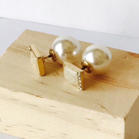 Fashion Crystal Pearl through & through earrings