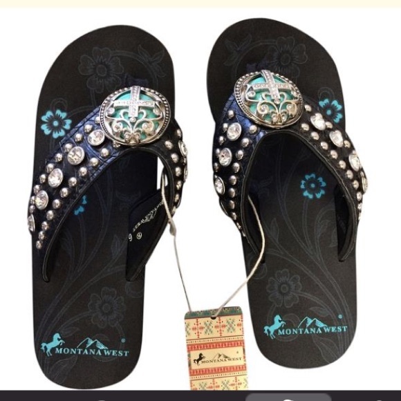 Turquoise Bling Wedge Sandals