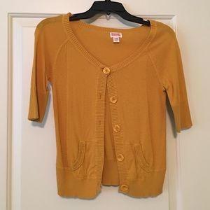 Yellow cardigan