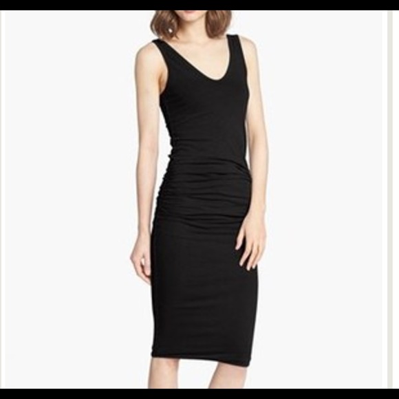 NWOT James Perse Black Ruched Tank Dress