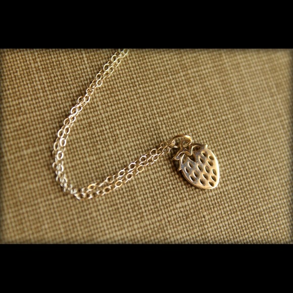 ❤️4 for $20 Sale❤️ Cute gold strawberry necklace - Picture 2 of 3