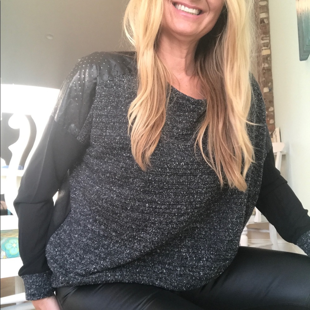 Bree Black Sheer Back Knit