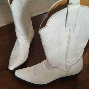 J.B Dillon White Cowboy Boots