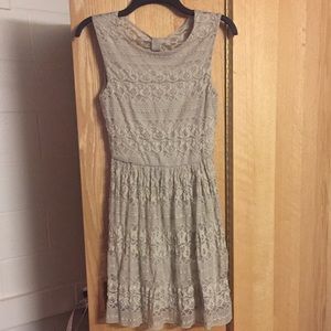 Gold Lace Keyhole Back Dress