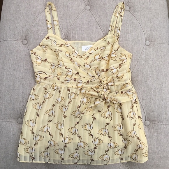 🆕 ✅ Ann Taylor Loft Yellow Floral Top