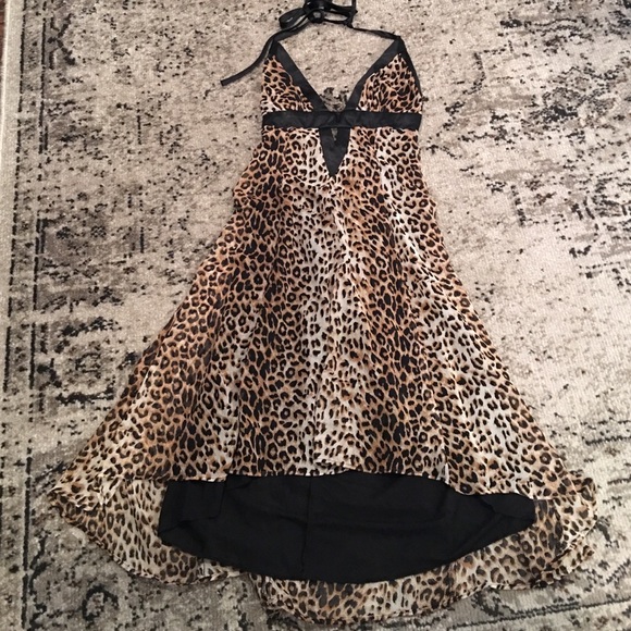 Leopard high low cocktail dress - Picture 1 of 2