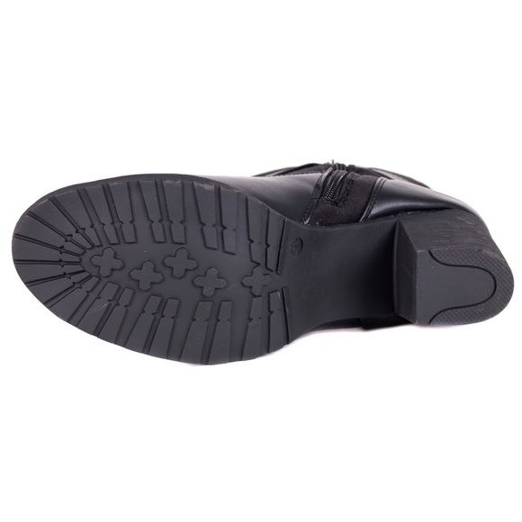 Women's 10" Faux Leather Heel Boots w/ Suede - Picture 3 of 3