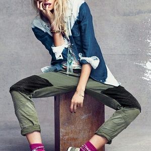 Free people twill patch pants