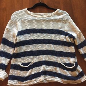 Navy & Oatmeal Striped Sweater