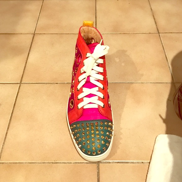 Suede bubble cut out high top sneakers