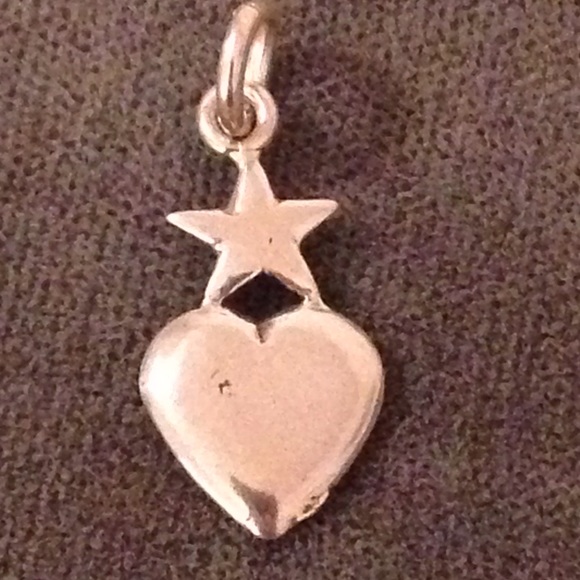 Sterling Silver Star & Heart Charm/Pendant, small