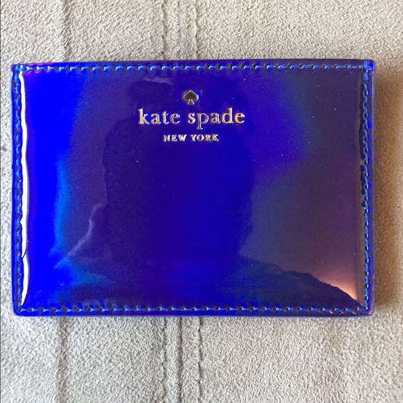 NWT Kate Spade Iridescent Blue Card Holder