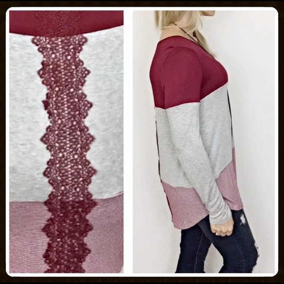 Favorite lace detail color block tunic Small - Picture 2 of 4