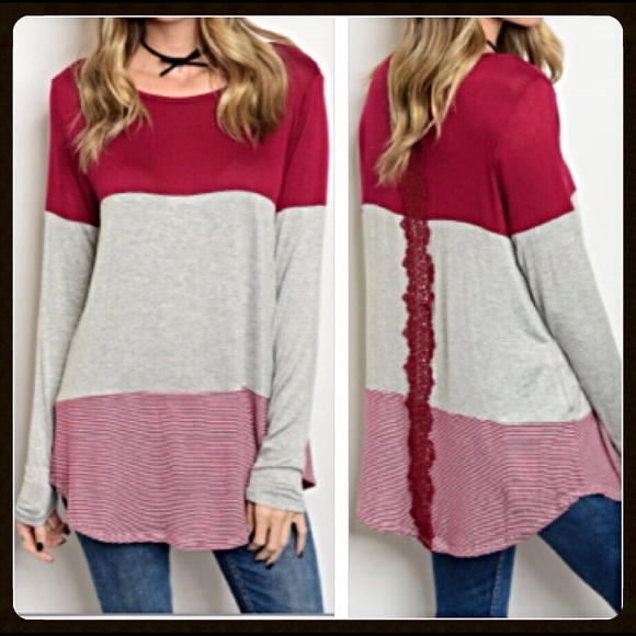 Favorite lace detail color block tunic Small - Picture 4 of 4