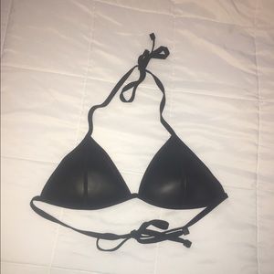 Black Neoprene Triangl Swim Top