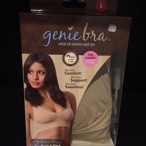 Two Genie Bras size L, Black and Tan!