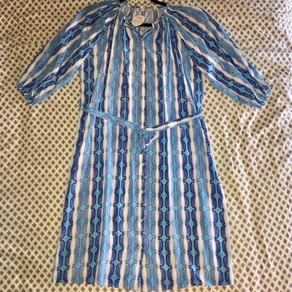 NWT Tucker 100% silk midi tie-waste dress