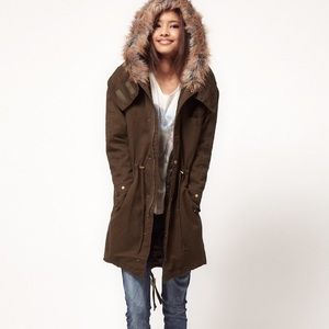 ASOS exclusive washed Parka Khaki