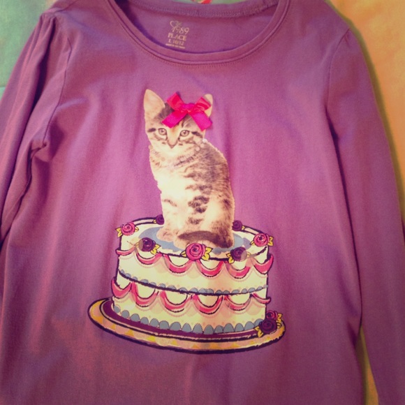 ❗️SALE❗️Cat-cake emblem girls long sleeved tee