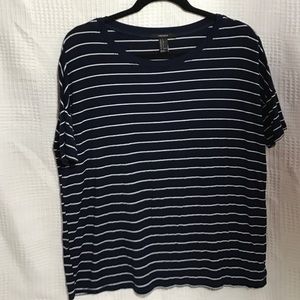Navy and white striped tee