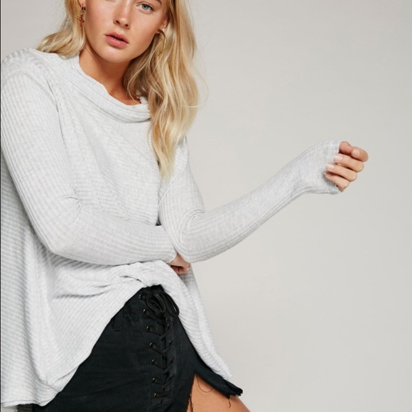 Free People Lovers Rib Thermal- Grey