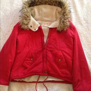 Red Sherpa Coat
