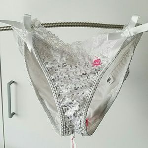 White bachelorette sequins bikini