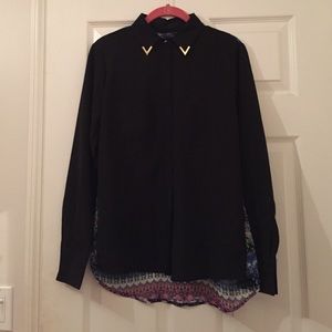 Black material girl button down
