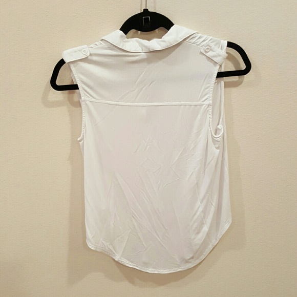 White Tie Button Up Shirt - Picture 3 of 3