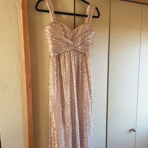 Amsale bridesmaid or special dress, rose gold, sz4