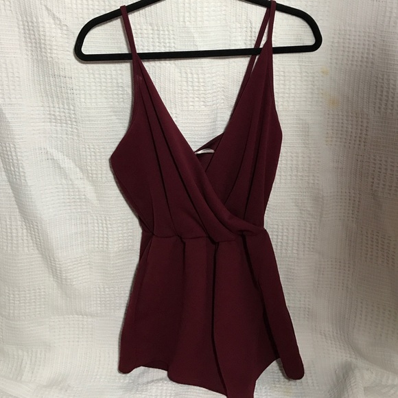 Burgundy romper from Urban Outfitters