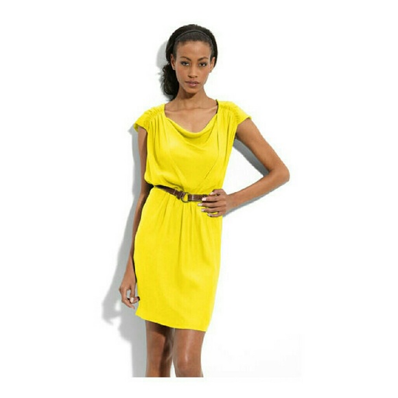 Julie Dillon Belted Woven Yellow Dress