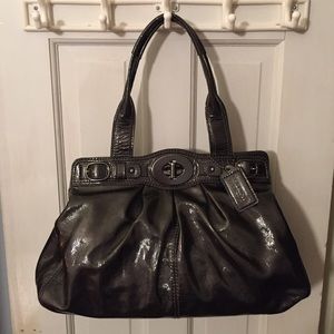 Coach Soho Gunmetal Patent Leather Handbag #13915