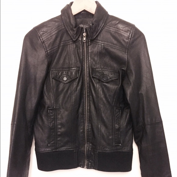 Zara black leather jacket