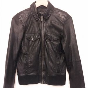 Zara black leather jacket