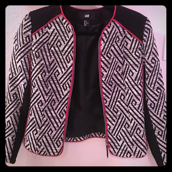 H&M graphic tweed jacket