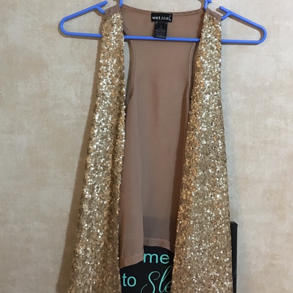 Gold sequin vest