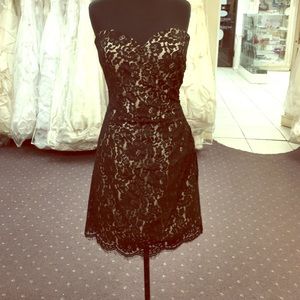Black and Nude Lace cocktail dress
