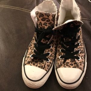 Rare Leopard print high top Converse sneakers