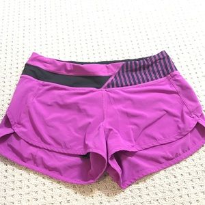 purple lululemon shorts
